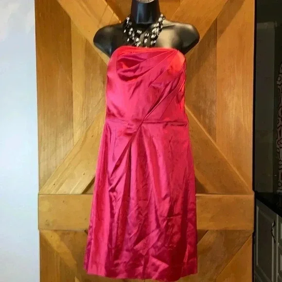 WHBM Burgundy Dress-10 - Picture 1 of 7